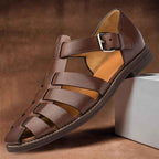 Women's Premium Leather Sandals - Finley Style Coffee