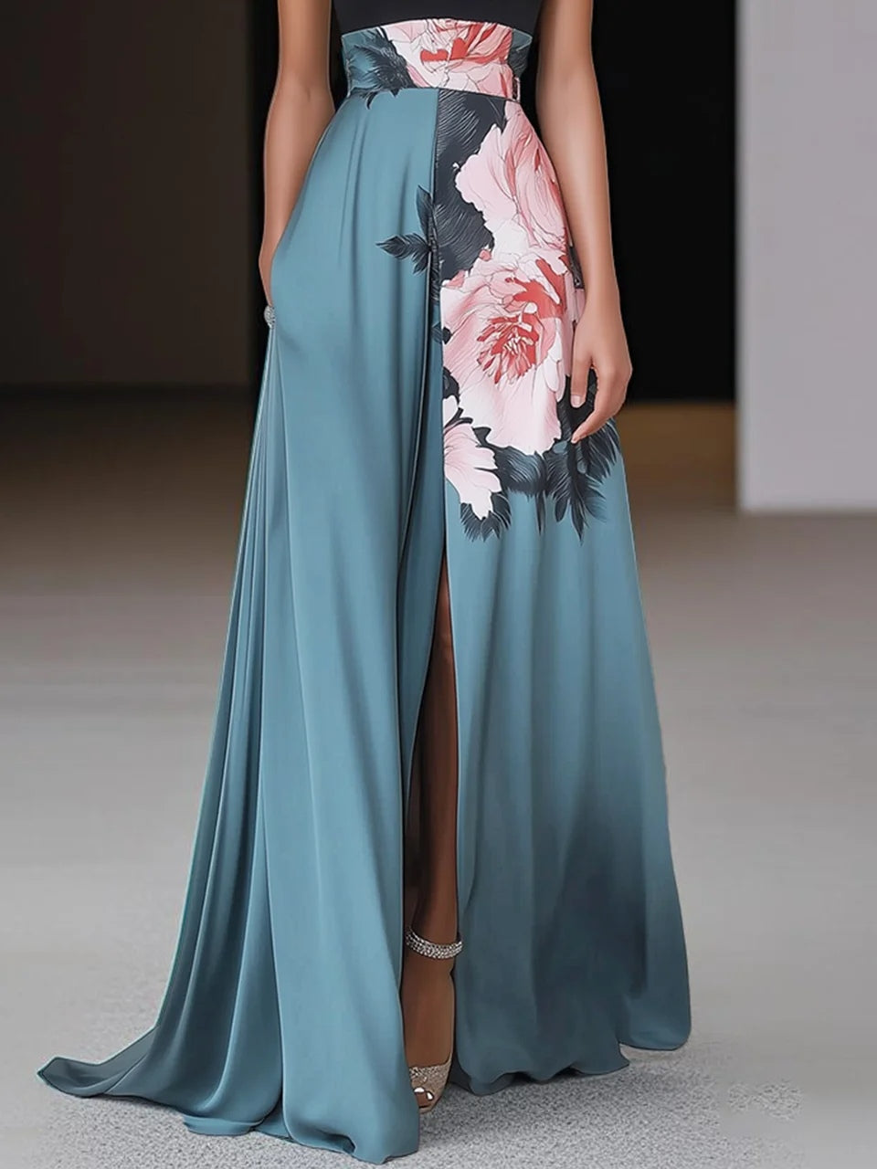 Elegant Floral Lace Maxi Dress for Women - Perfect for Date Night