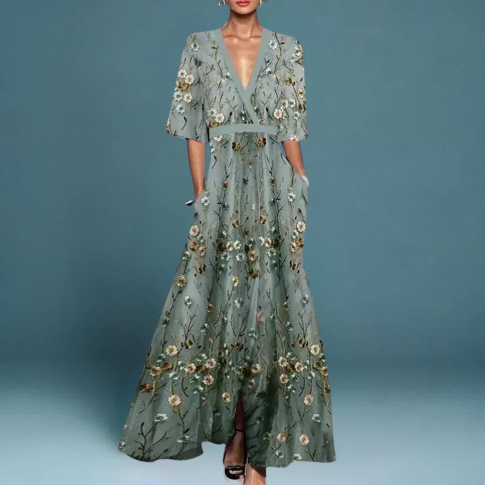 Floral Maxi Dress for Women | Perfect for Date Night Blue