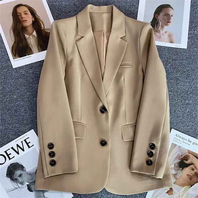Women's Timeless Oversized Blazer Khaki