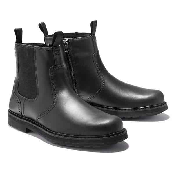 Joey | Men's Chelsea Pull On Ankle Boots Black