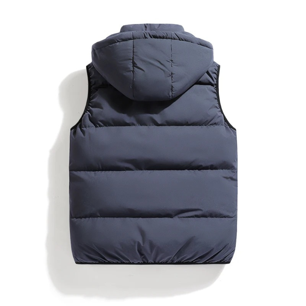 Men's Drawstring Puffer Insulated Jacket Winter Essential Gray