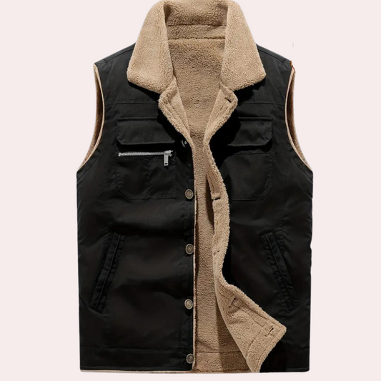 Men's Polyester Vest Winter Essential Knitwear Collection Black