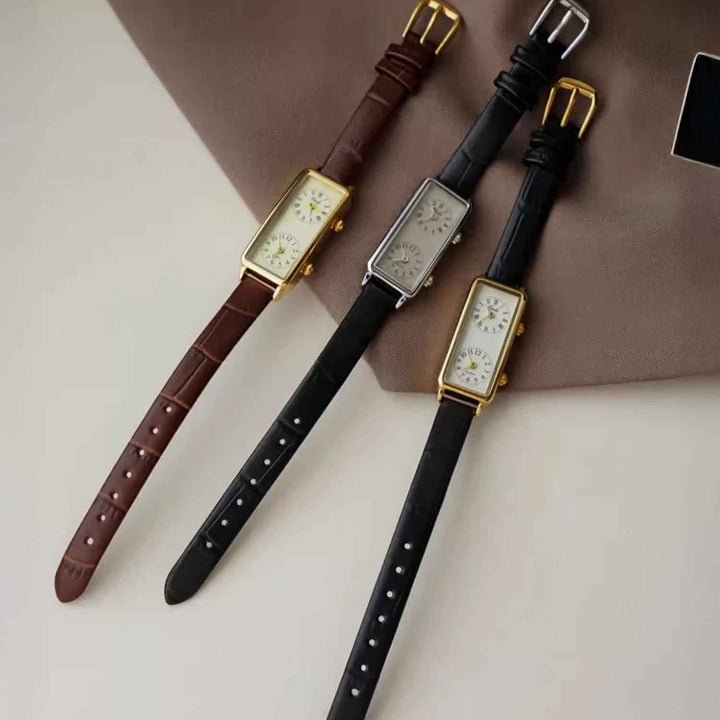 Elegant Dual Dial Women's Watch | Stylish Timepiece