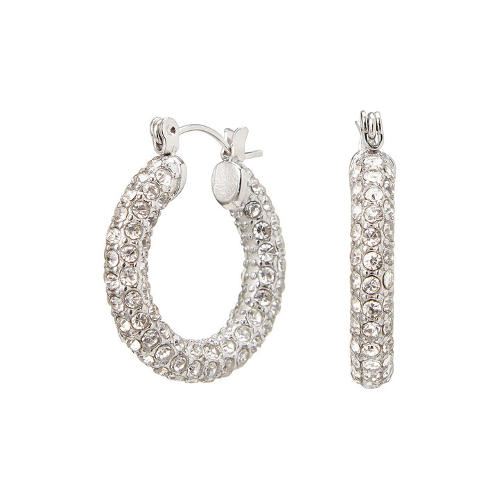 Judie | Women's Elegant Hoop Earrings with Zirconia Stones Silver 22mm