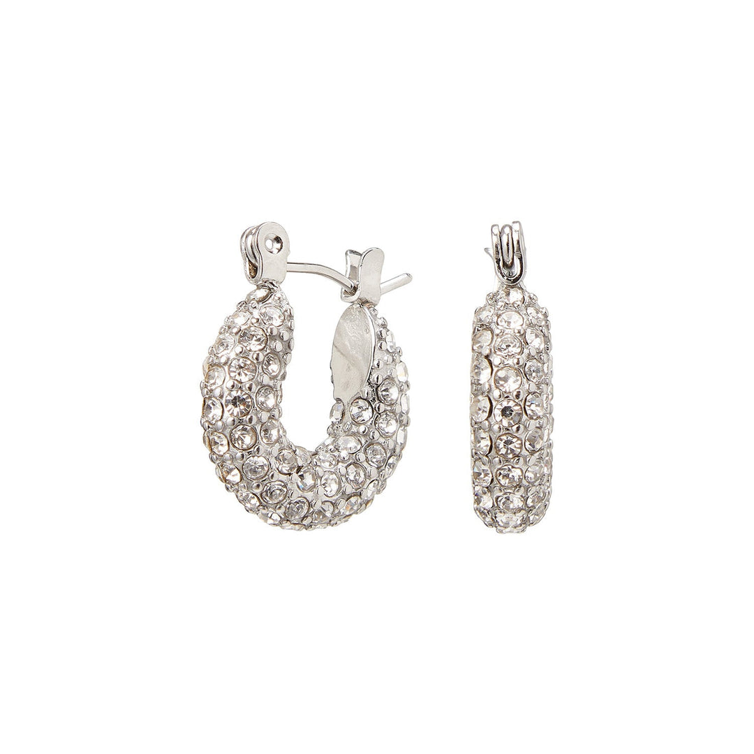 Judie | Women's Elegant Hoop Earrings with Zirconia Stones Silver 15mm