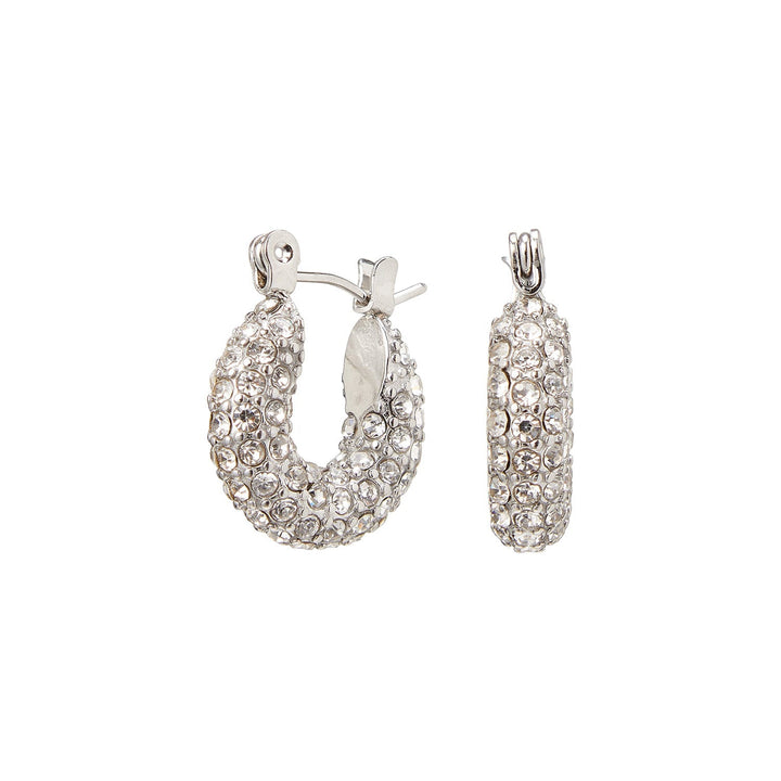 Judie | Women's Elegant Hoop Earrings with Zirconia Stones Silver 15mm