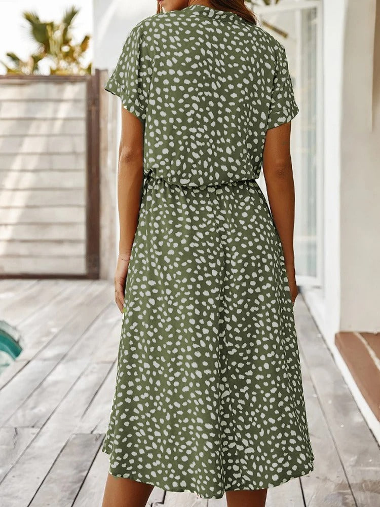 Elegant Lightweight Midi Summer Dress - Comfortable Style for Women