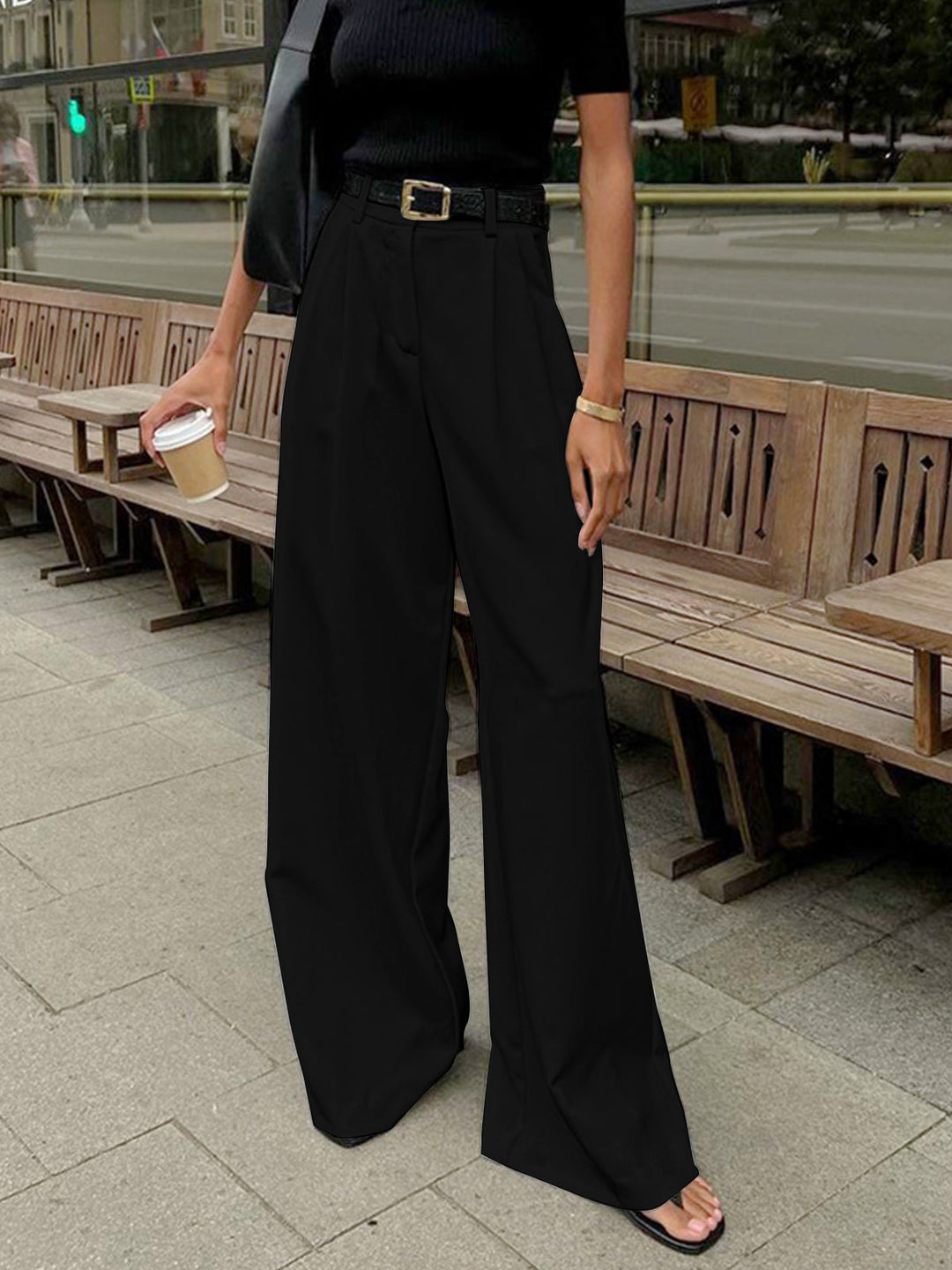 Julea | Stylish High-Waisted Trousers for Women Black