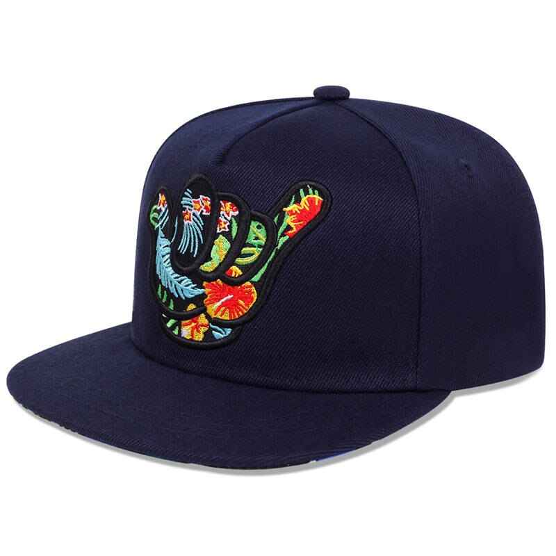 Relaxed Aloha Cap with Hang Loose Design Navy
