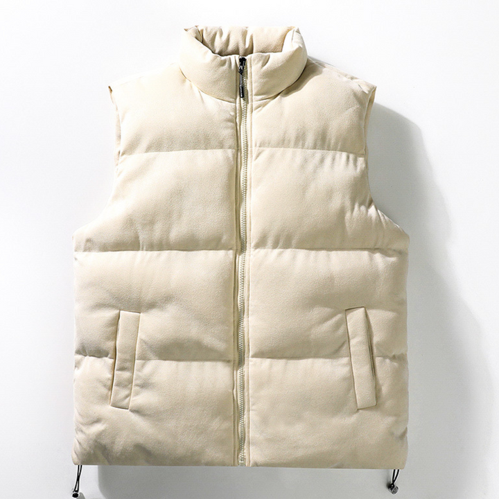 Men's Stylish Sleeveless Vest for a Contemporary Look Beige