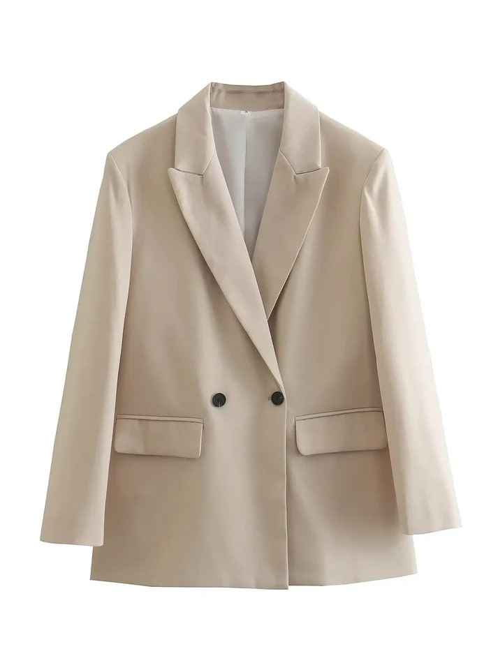 Timeless Long Blazer for Women - Elegant Style Sand