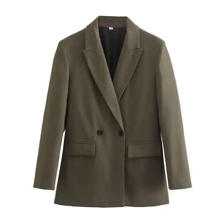 Timeless Long Blazer for Women - Elegant Style Khaki