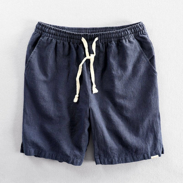 Men's Cotton Relaxed Fit Drawstring Casual Shorts Blue