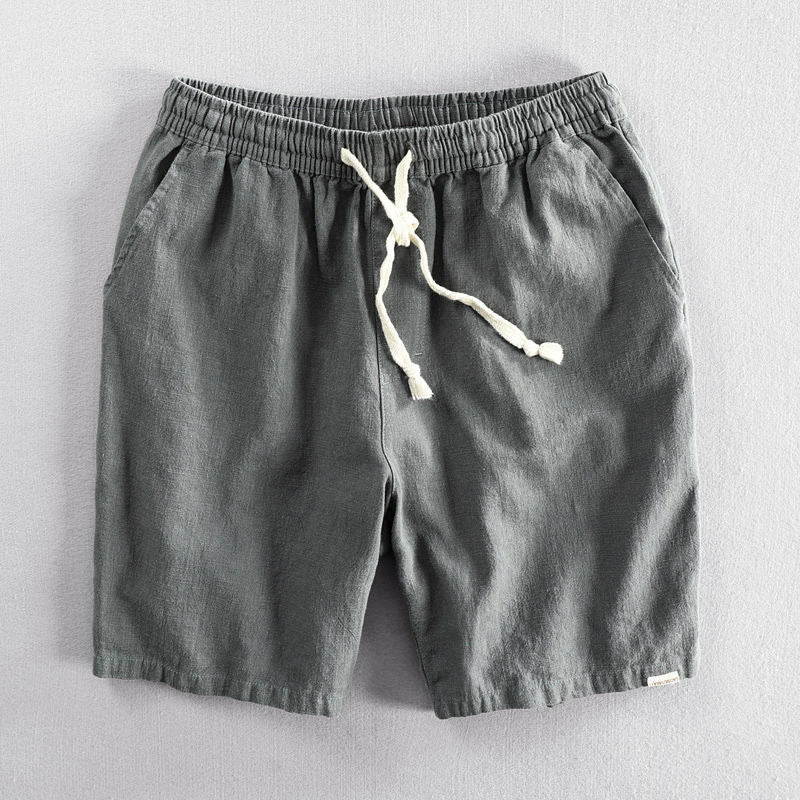 Men's Cotton Relaxed Fit Drawstring Casual Shorts Gray