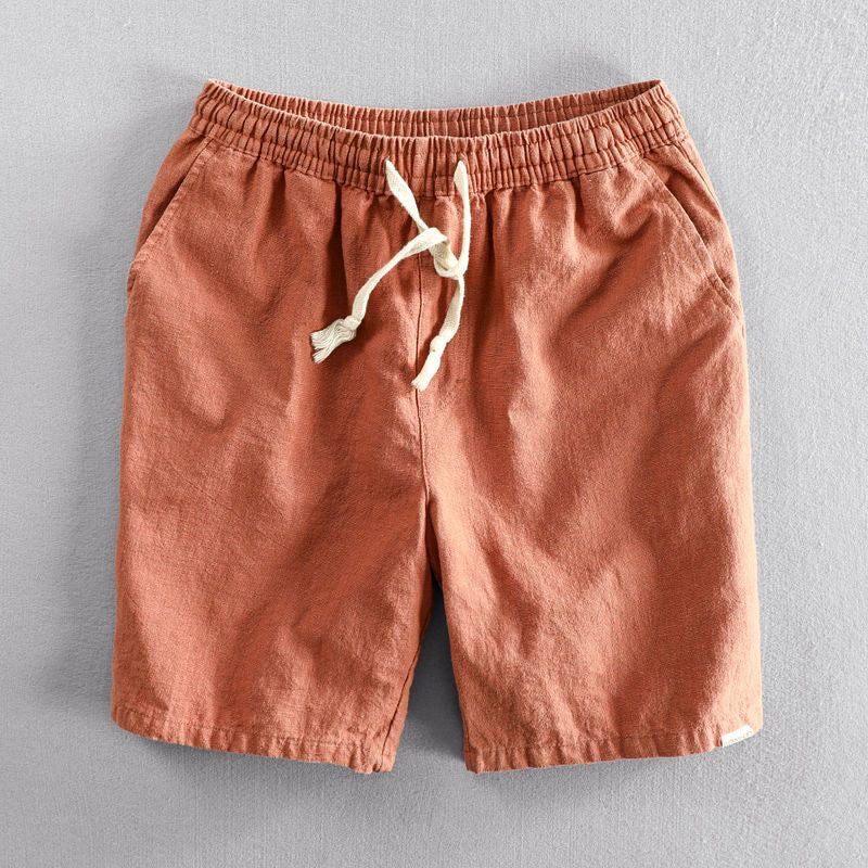 Men's Cotton Relaxed Fit Drawstring Casual Shorts Pink