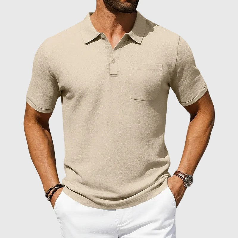 Men's Classic Pocket Polo Shirt Beige