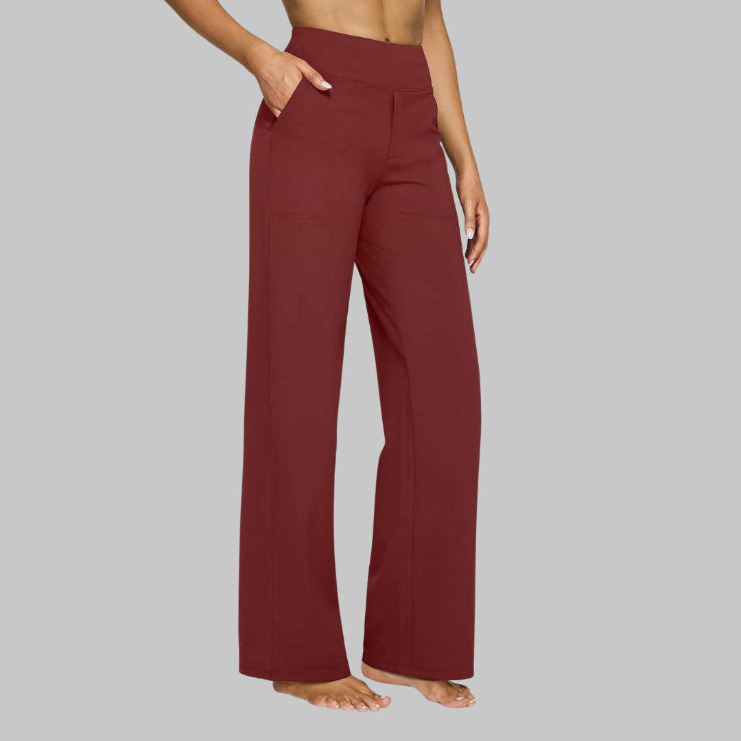 Kim | Women's Comfort Fit Stretch Pants - Soft and Breathable Red
