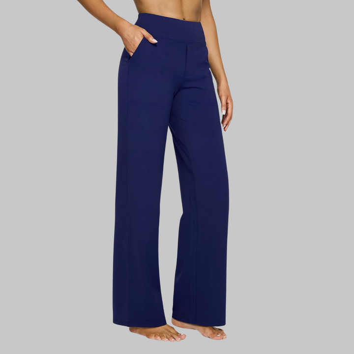 Kim | Women's Comfort Fit Stretch Pants - Soft and Breathable Blue