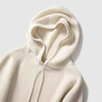 Women's Relaxed Fit Hooded Sweater | Ribbed Drawstring Hip-Length Design