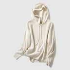 Women's Relaxed Fit Hooded Sweater | Ribbed Drawstring Hip-Length Design
