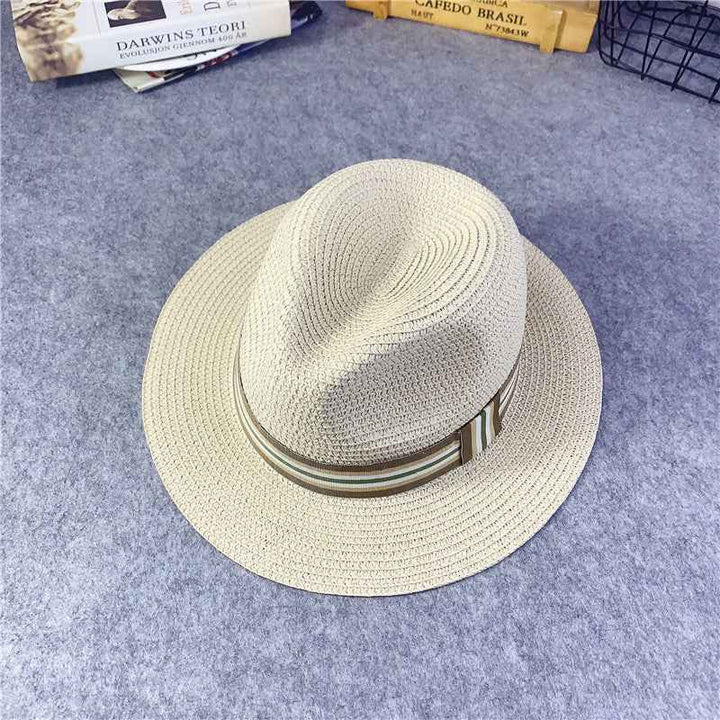 Korean Kids' Sun Hats - Stylish Straw Hats for Girls & Babies, Perfect for Outdoor Fun Flatedge beige Older children