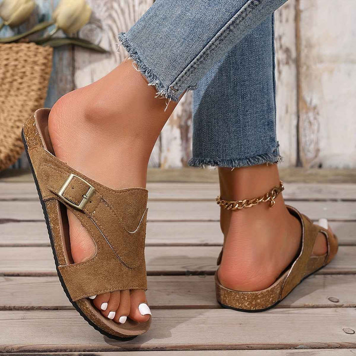 Samantha | Women's Flat Cork Sandals for Summer Comfort