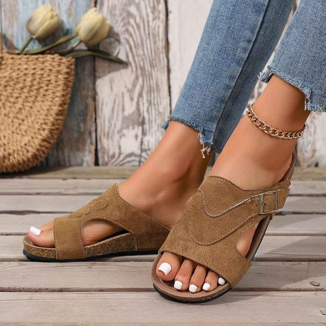 Samantha | Women's Flat Cork Sandals for Summer Comfort