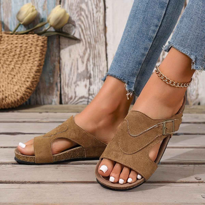 Samantha | Women's Flat Cork Sandals for Summer Comfort