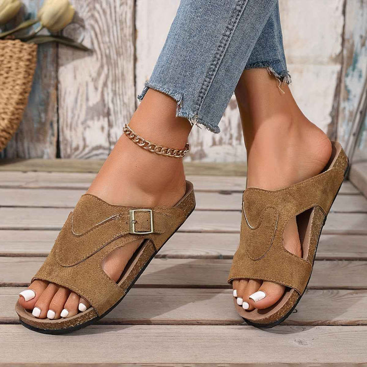 Samantha | Women's Flat Cork Sandals for Summer Comfort