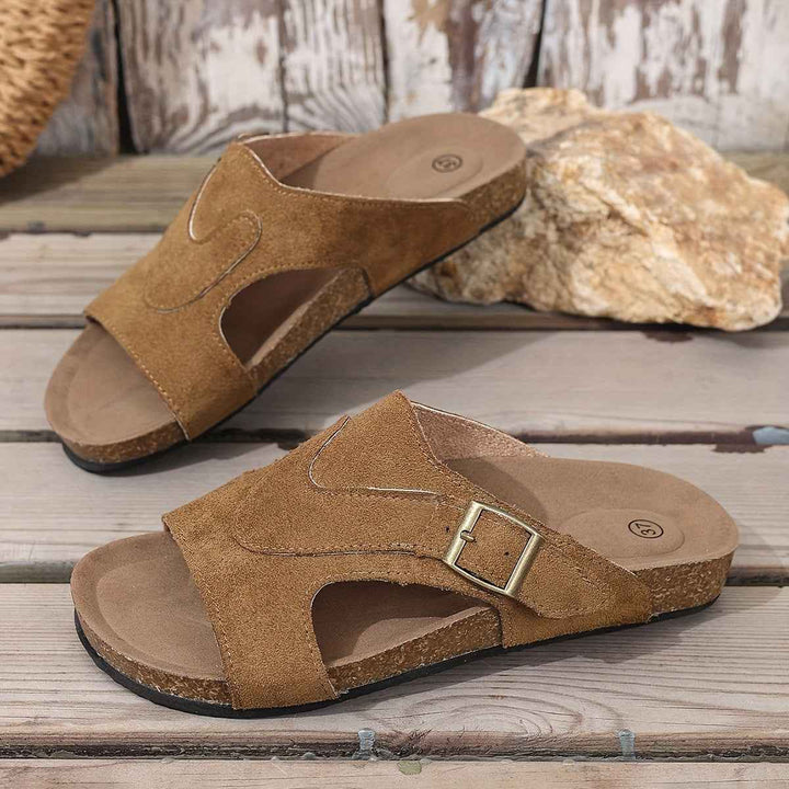 Samantha | Women's Flat Cork Sandals for Summer Comfort