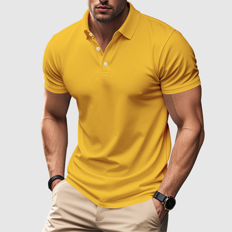 Men's Short Sleeve Fitted Polo Shirt Yellow