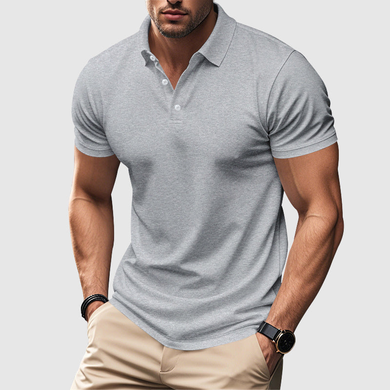 Men's Short Sleeve Fitted Polo Shirt Gray
