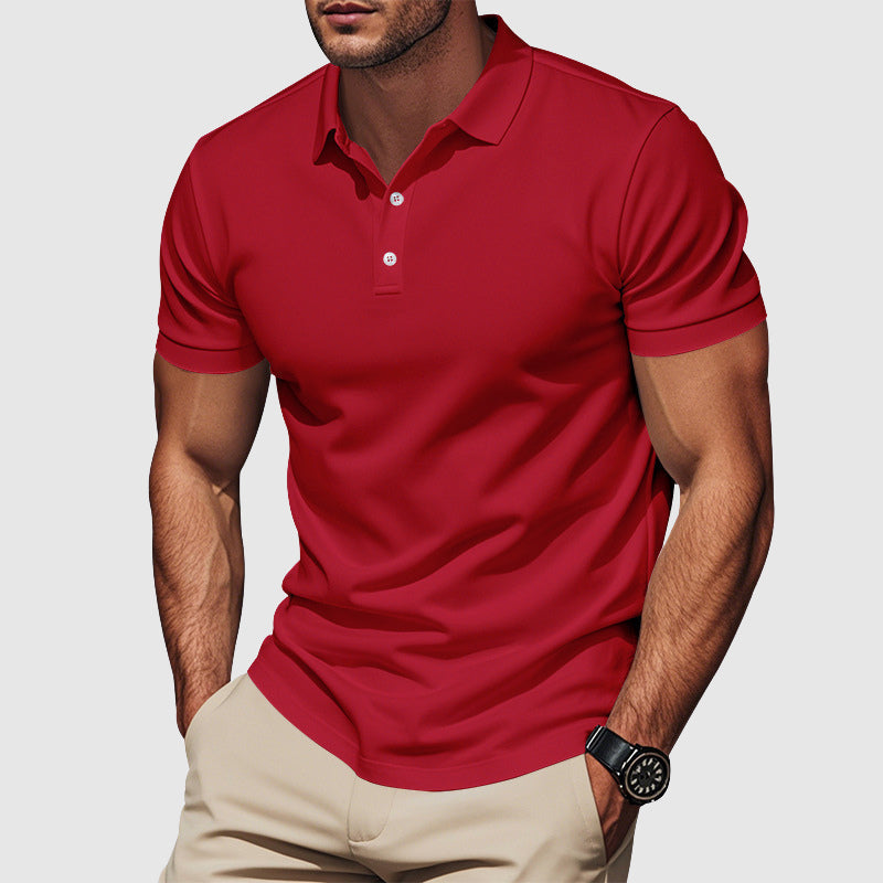 Men's Short Sleeve Fitted Polo Shirt Red