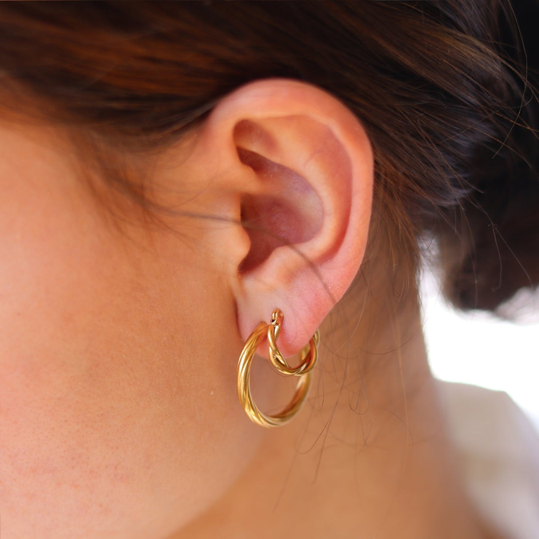 Tasja | Women's Elegant Twisted Mini Hoop Earrings
