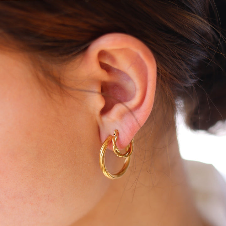 Tasja | Women's Elegant Twisted Mini Hoop Earrings