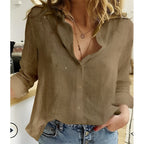 Damenbluse mit entspanntem Schnitt und Knopfleiste