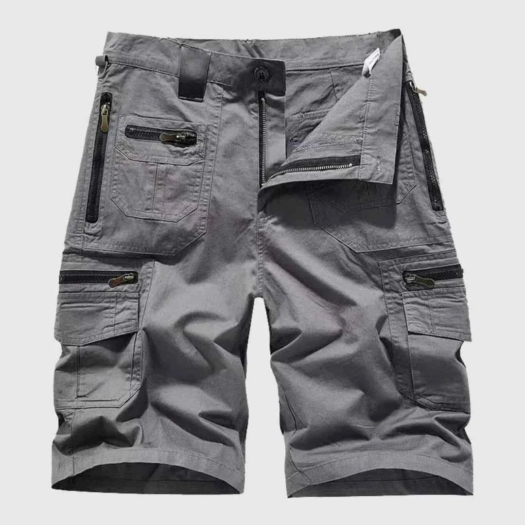 Men's Zipper Cargo Shorts Gray