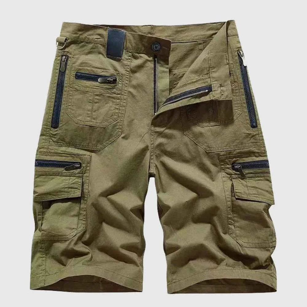 Men's Zipper Cargo Shorts Green