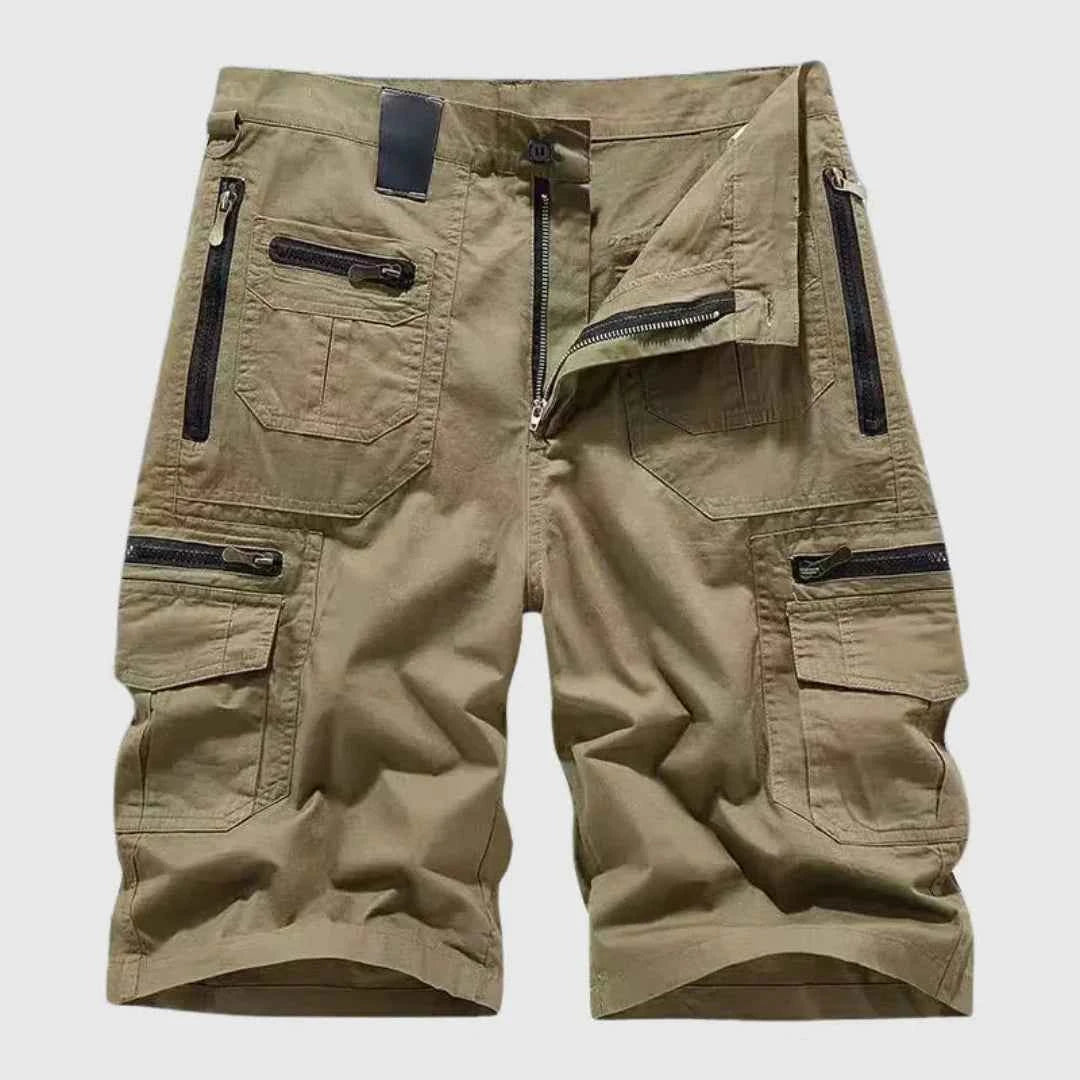 Men's Zipper Cargo Shorts Khaki