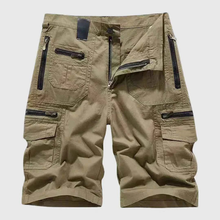 Men's Zipper Cargo Shorts Khaki
