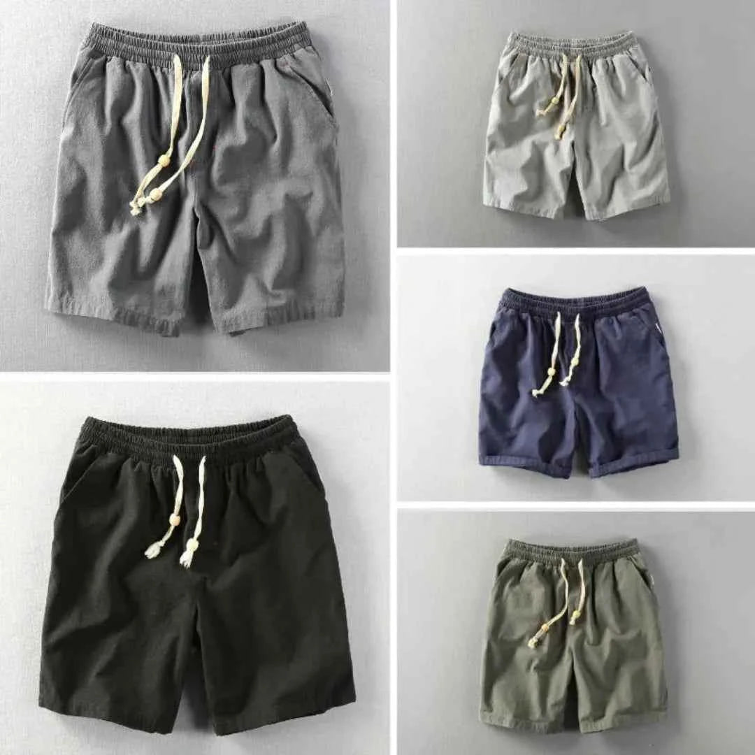 Men's Linen Drawstring Waist Shorts All 5 Colors (Buy 4 Get 1 Free)