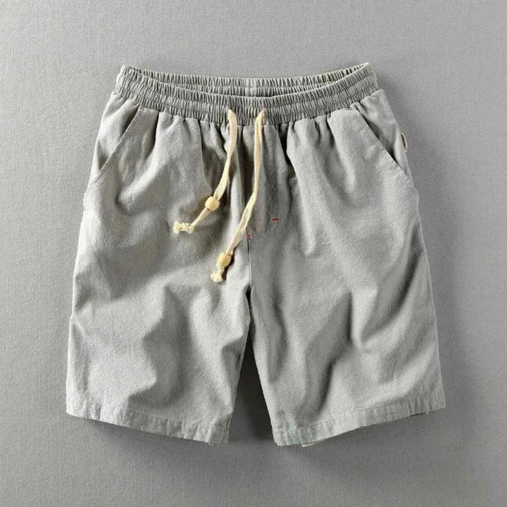 Men's Linen Drawstring Waist Shorts Gray