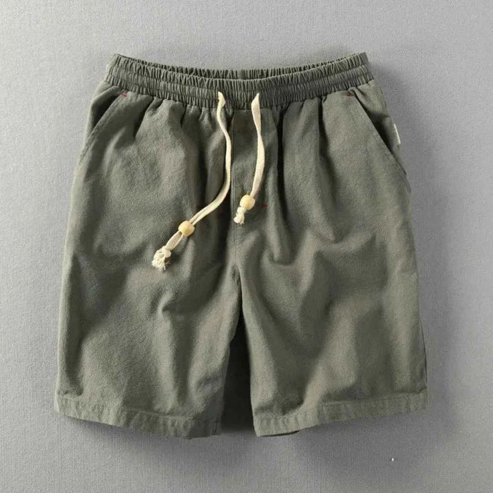 Men's Linen Drawstring Waist Shorts Green