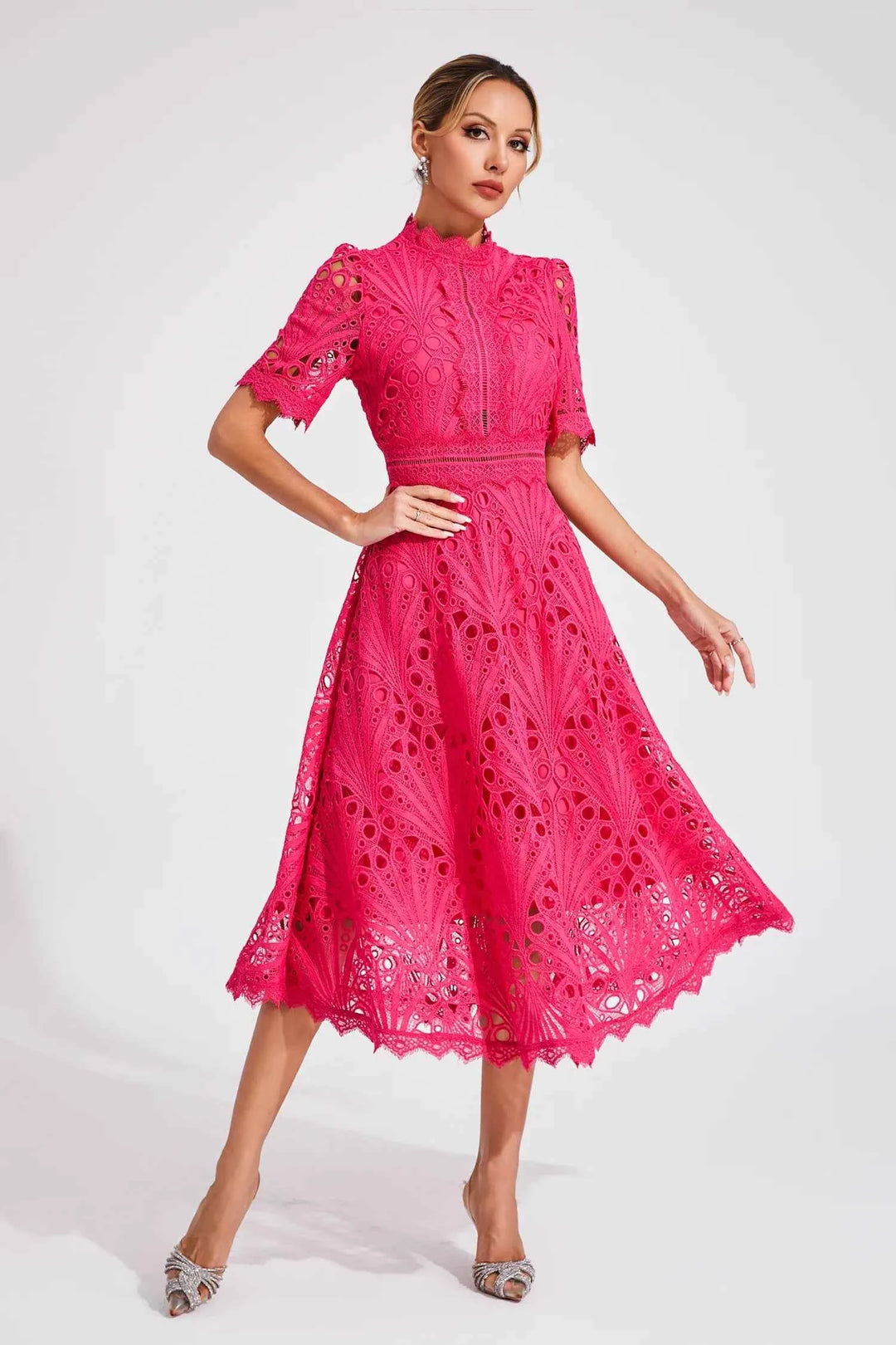Lexi | Elegant Lace Midi Dress for Women