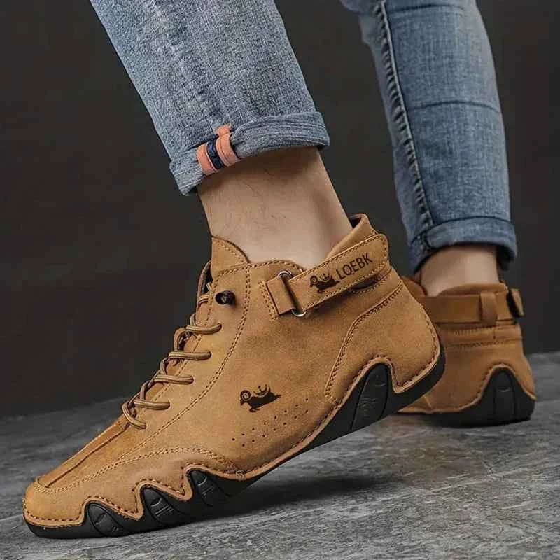 Men's Comfortable Leather Walking Shoes for Balance