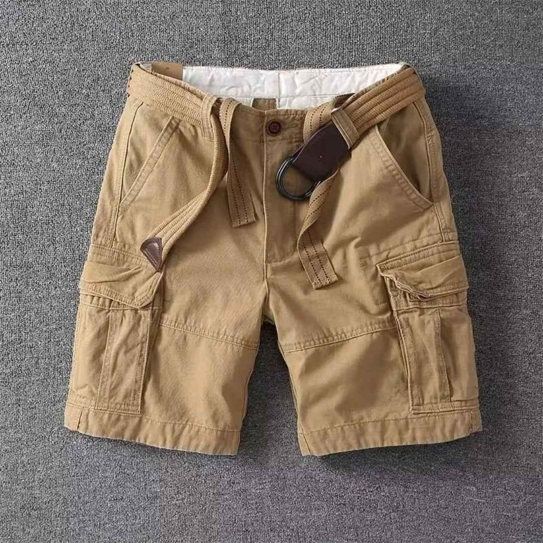 Men's Belted Cargo Shorts Khaki