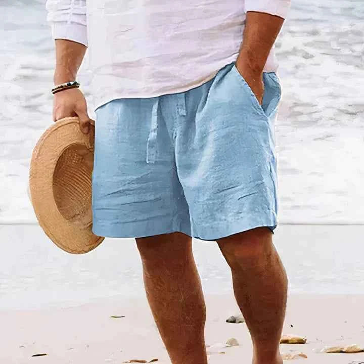 Men's Lightweight Linen Shorts Light Blue