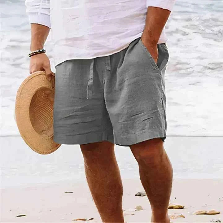 Men's Lightweight Linen Shorts Gray