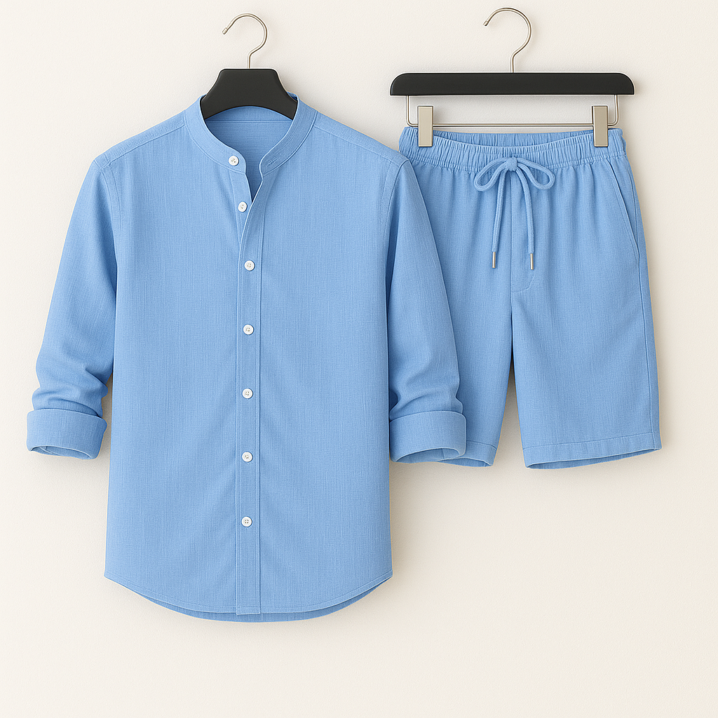 Relaxed Linen Set for Ultimate Comfort Blue